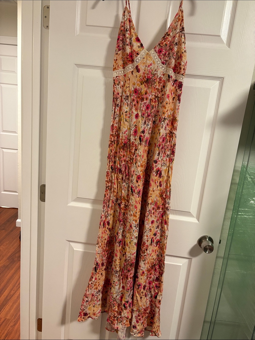 Favorite Daughter Floral Spaghetti-Strap Maxi Dress - Pink & Cream